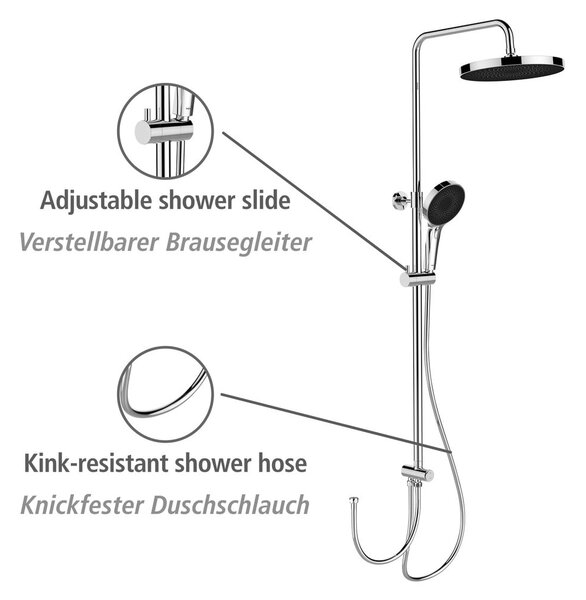 Set doccia in acciaio inox argento lucido 120 cm Soft Water - Wenko