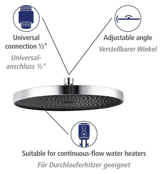 Set doccia in acciaio inox argento lucido 120 cm Soft Water - Wenko