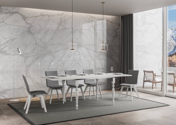 Tavolo Allungabile 120-240x90x78/80 cm Romagna Libra Bianco Frassino