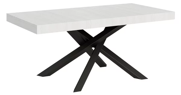 Tavolo Allungabile 200-304x90x77 cm Volantis Bianco Frassino Telaio Antracite
