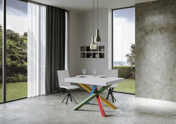 Tavolo Allungabile 120/224x90x77 cm Volantis Premium Bianco Frassino