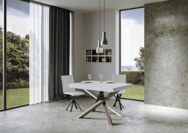 Tavolo Allungabile 120-224x90x77 cm Volantis Bianco Frassino Telaio 4C