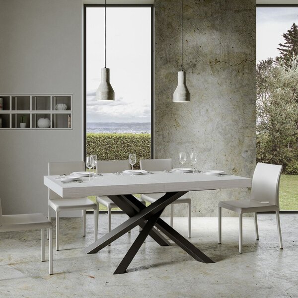 Tavolo Allungabile 160-264x90x77 cm Volantis Bianco Frassino