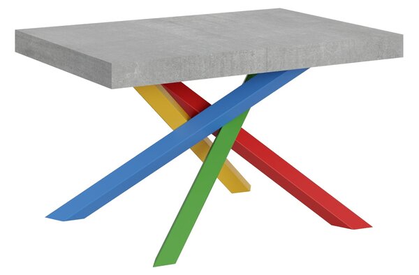 Tavolo Allungabile 120-224x90x77 cm Volantis Cemento Telaio 4B