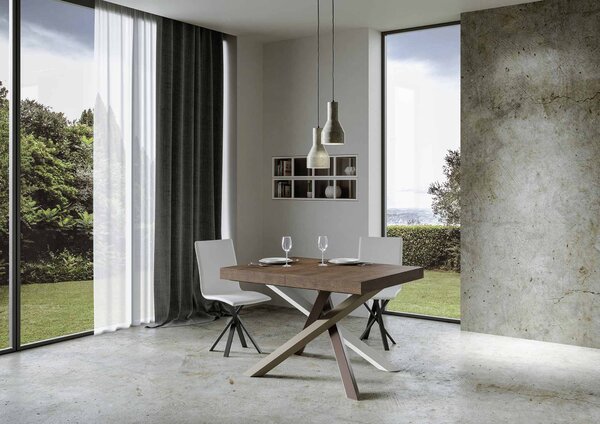 Tavolo Allungabile 120-224x90x77 cm Volantis Noce Telaio 4C