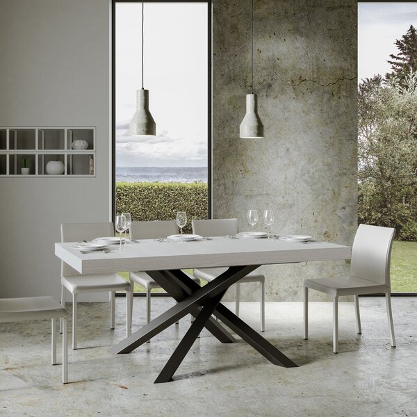 Tavolo 160x90x77 cm Volantis Fix Bianco Frassino