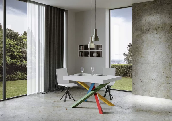 Tavolo 130x90x77 cm Volantis Fix Bianco Frassino