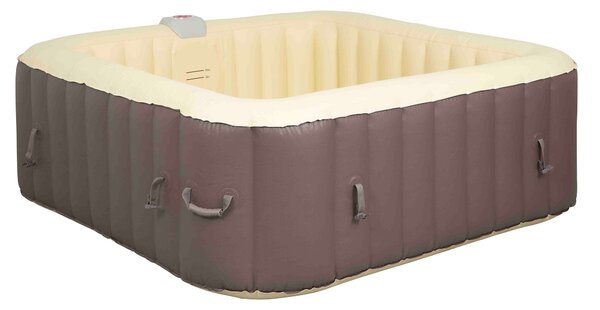Vasca Idromassaggio da Esterno Gonfiabile Riscaldata 4-6 Posti 185x185x65 cm Ease.Zone Marrone