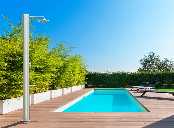 Doccia Solare da Giardino 28 L Soffione Eco Rain e Miscelatore Temporizzato Tevere TX Satinato