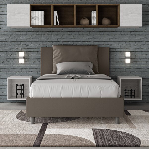 Letto 1 Piazza e Mezzo 120x190 cm Senza Rete Antea Cappuccino