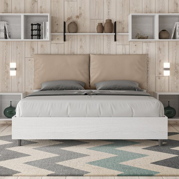 Letto Matrimoniale 160x190 cm Senza Rete Antea Egos Tortora