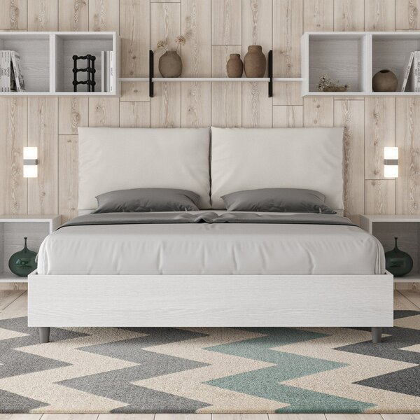 Letto Matrimoniale 160x190 cm Senza Rete Antea Egos Bianco