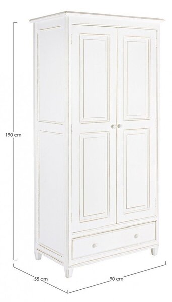 Mobile Armadio 90x55x190 cm 2 Ante 1 Cassetto Colette
