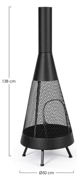 Braciere da Giardino Ø50x138h cm Efesto Nero