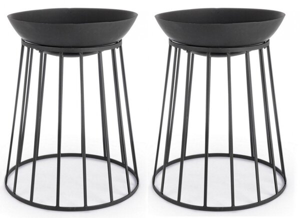 Set 2 Bracieri da Giardino Ø50x63h cm Efesto Nero