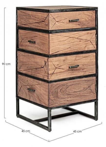 Cassettiera 4 Cassetti 45x45x90h cm Egon