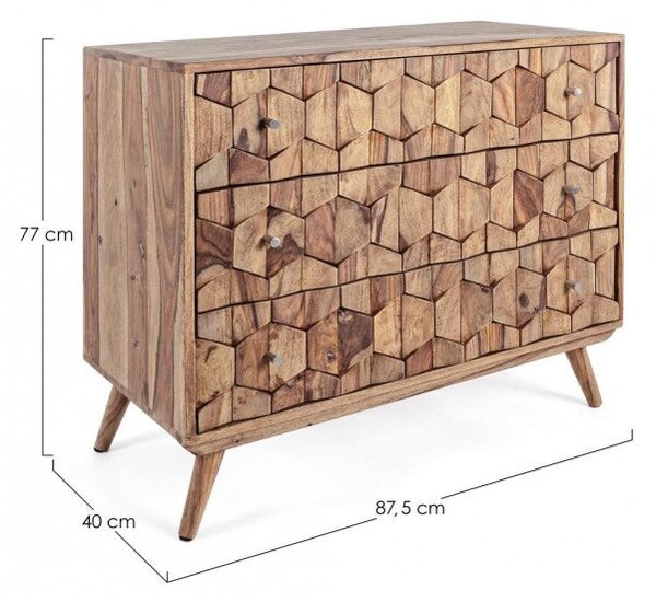 Cassettiera 3 Cassetti 87,5x40x77h cm Kant