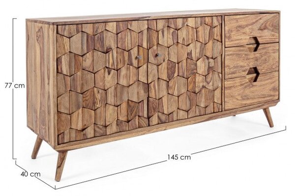 Credenza 2 Ante 3 Cassetti 145x40x77h cm Kant