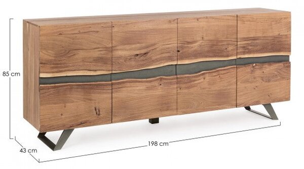 Credenza 4 Ante 198x43x85h cm Aron