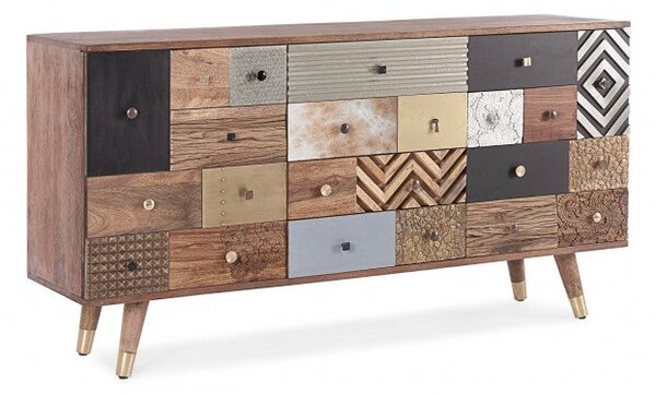 Credenza 2 Ante 150x40x78h cm 4 Cassetti Dhaval