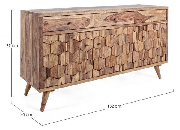 Credenza 3 Ante 3 Cassetti 132x40x77h cm Kant