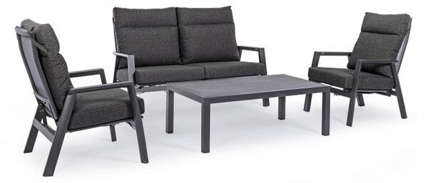 Divano 2 Posti 152x81x98h cm Recl con Cuscini Kledi Antracite