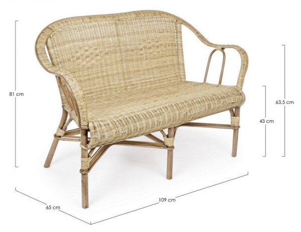 Divano 2 Posti 109x65x81h cm Ines