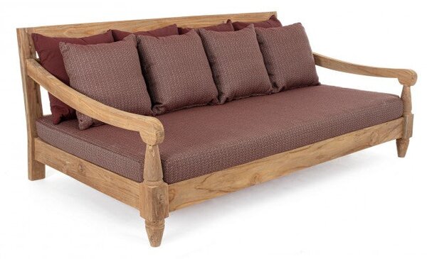 Divano Letto da Esterno Daybed 190x112x81h cm con Cuscini Bali Wine Fsc