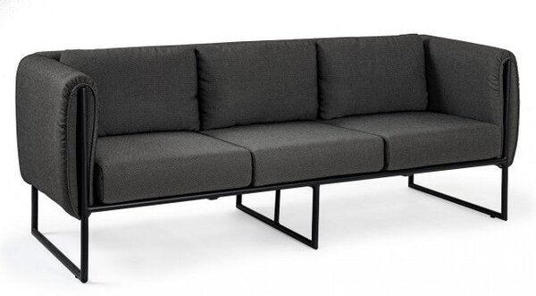 Divano 3 Posti 186x74x72h cm con Cuscini Pixel Antracite