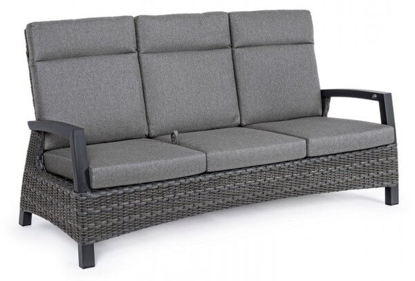 Divano 3 Posti 194,5x83x103h cm Reclinabilecon Cuscini Britton Antracite