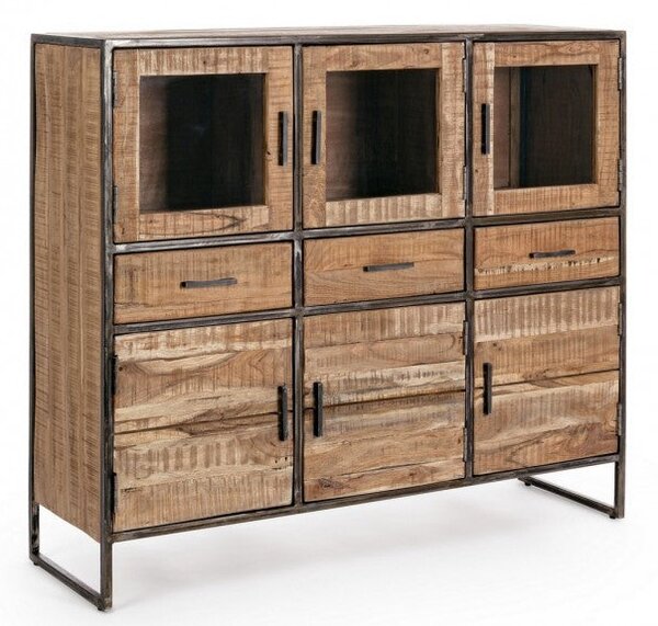 Credenza 6 Ante 3 Cassetti 135x40x120h cm Elmer