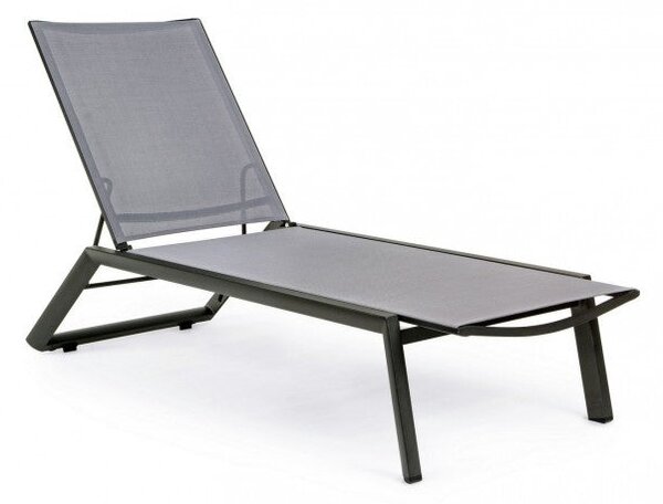 Set 4 Lettini Prendisole da Giardino 67x194x95h cm Cruise con Ruote Antracite