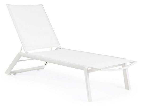 Set 4 Lettini Prendisole da Giardino 67x194x95h cm Cruise con Ruote Bianco