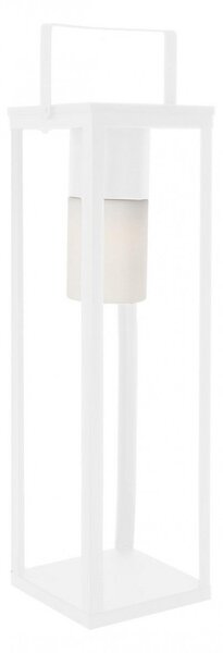 Lampada Lanterna Solare 20x20x75h cm con Manico Bianco