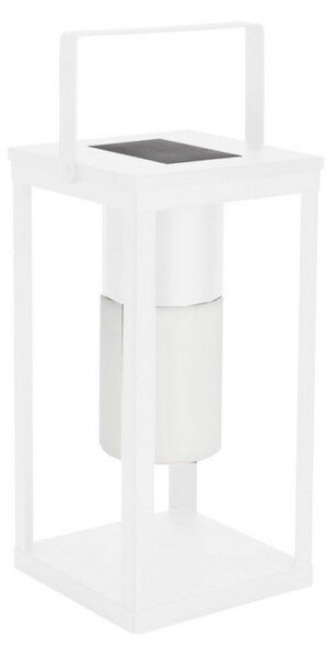 Lampada Lanterna Solare 17x17x38h cm con Manico Bianco