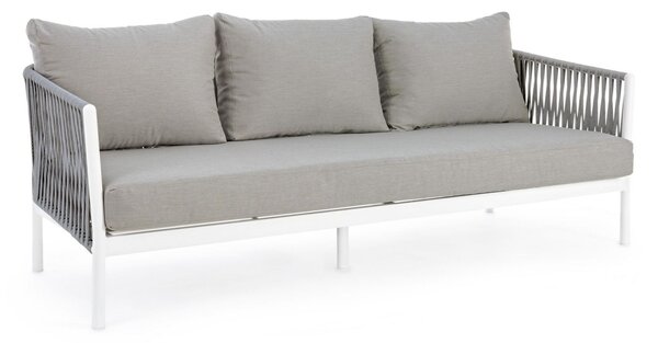 Divano 3 Posti 220x85x86h cm con Cuscini Florencia Bianco