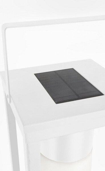 Lampada Lanterna Solare 20x20x75h cm con Manico Bianco