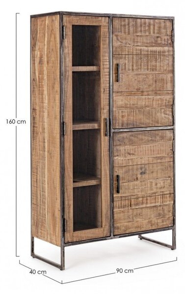 Mobile con Vetrina 3 Ante 90x40x160h cm Elmer