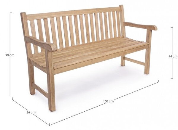 Panca 2 Posti 150x66x90h cm Linda Teak 150