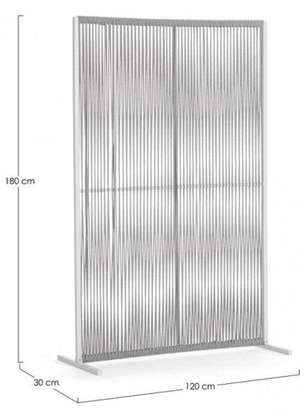 Pannello Paravento Frangivista 120x30x180h cm Paxson Bianco/Grigio
