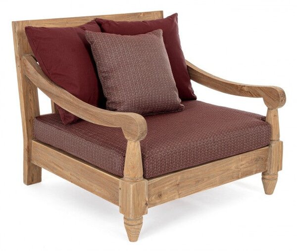 Poltrona 90x90x81h cm con Cuscini Bali Wine Fsc