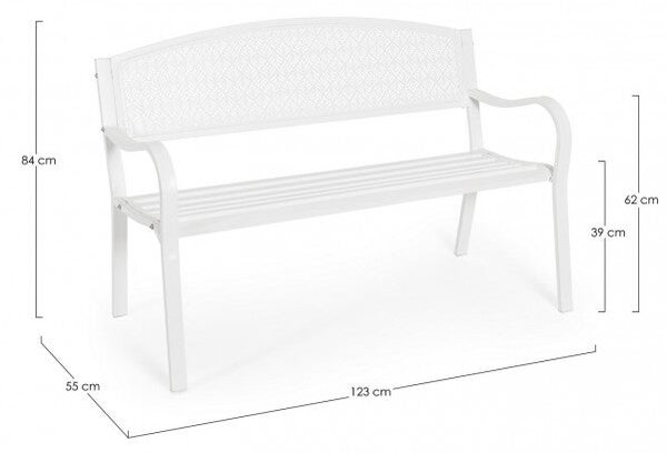 Panca 2 Posti 123x55x84h cm Lizette Bianco