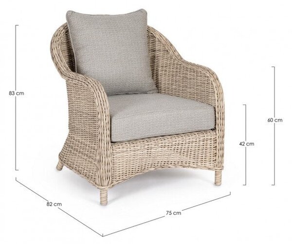 Poltrona 75x82x83h cm con Cuscini Aditya New