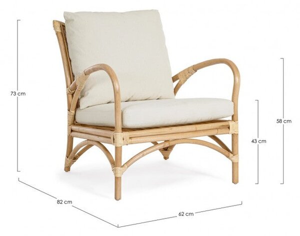 Poltrona 62x82x73h cm con Cuscini Alicante