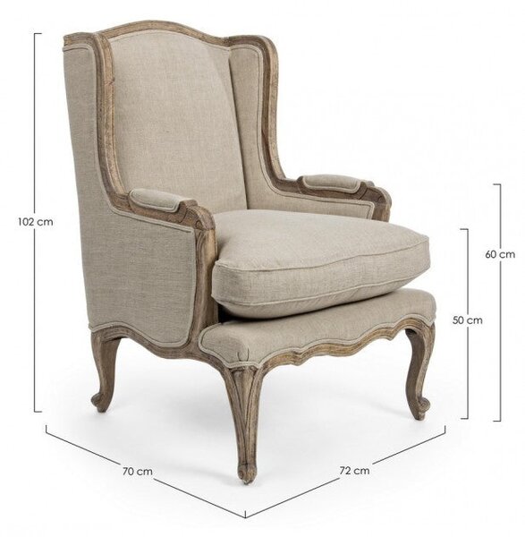 Poltrona 70x72x102h cm Catherine