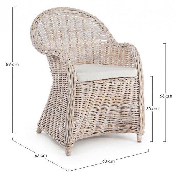 Poltrona 60x67x89h cm con Cuscini Martin New Bianco