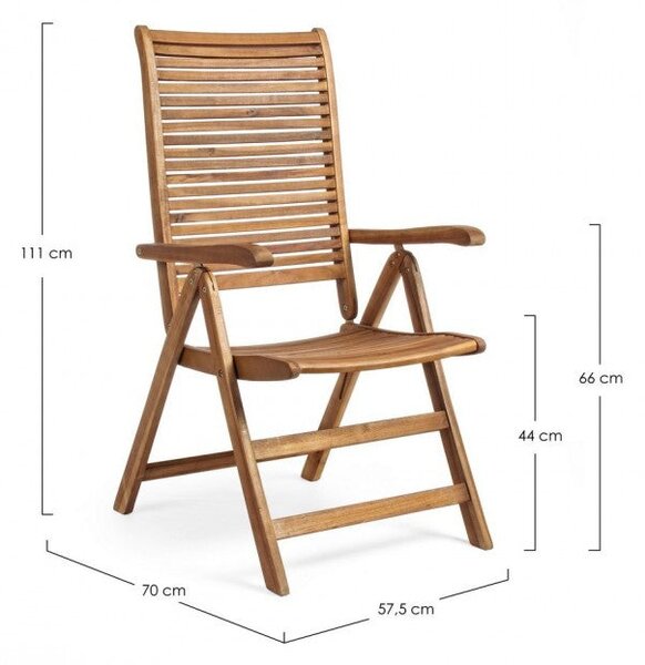 Poltrona Reclinabile 57,5x70bx111h cm Noemi Legno Naturale
