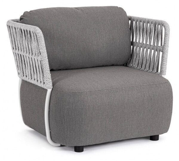Poltrona 92x86x79h cm con Cuscini Palmer Bianco/Grigio