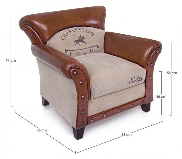 Poltrona 86x76x77h cm Charleston