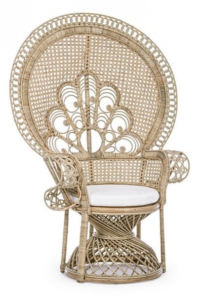 Poltrona 106x71x148h cm con Cuscini Peacock Naturale